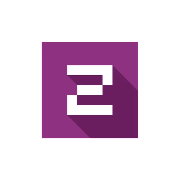 Logo Icon Design Combined Purple Square Flat Long Shadow Style — 스톡 벡터