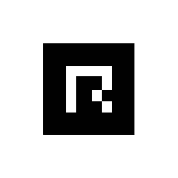 Digitaler Buchstabe Logo Symbol Schwarz Weiß Stil — Stockvektor