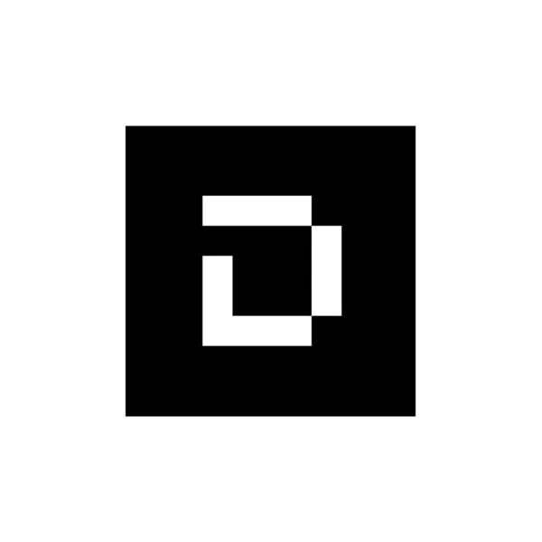 Initial Letter Logo Icon Design Kombiniert Mit Quadratischen Schwarz Weißen — Stockvektor