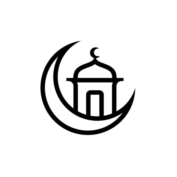 Мечеть Луна Исламский Символ Векторная Иллюстрация — стоковый вектор