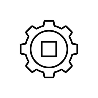 Gear Simgesi Vektörü, Satır Sanatı İllüstrasyonu