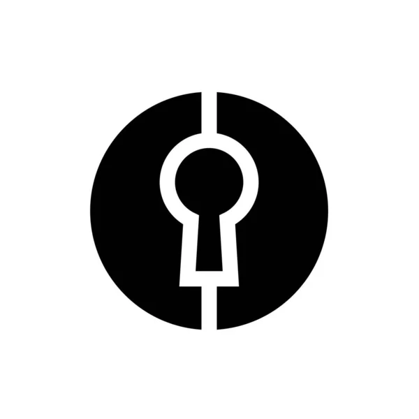 Vector Keyhole Logo Icon Silhouette Syle Illustration — стоковий вектор