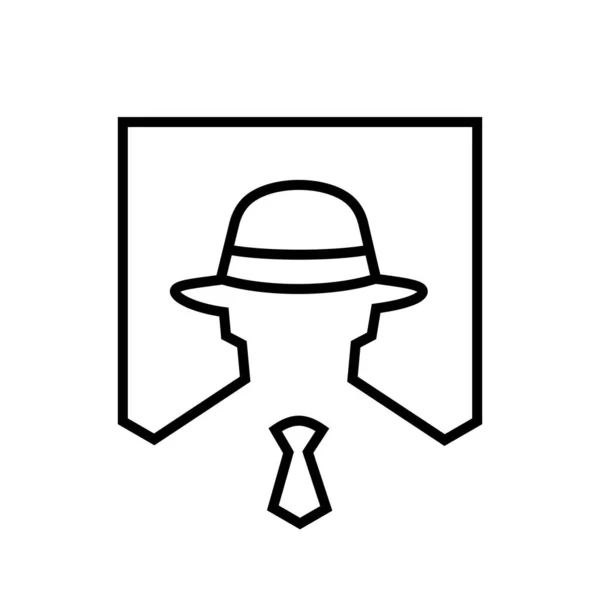 Icono Del Logotipo Del Hacker Ilustración Estilo Lineal — Archivo Imágenes Vectoriales