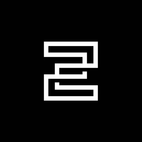 Elegante Moderne Schwarze Und Weiße Farbe Buchstabe Initial Based Icon — Stockvektor
