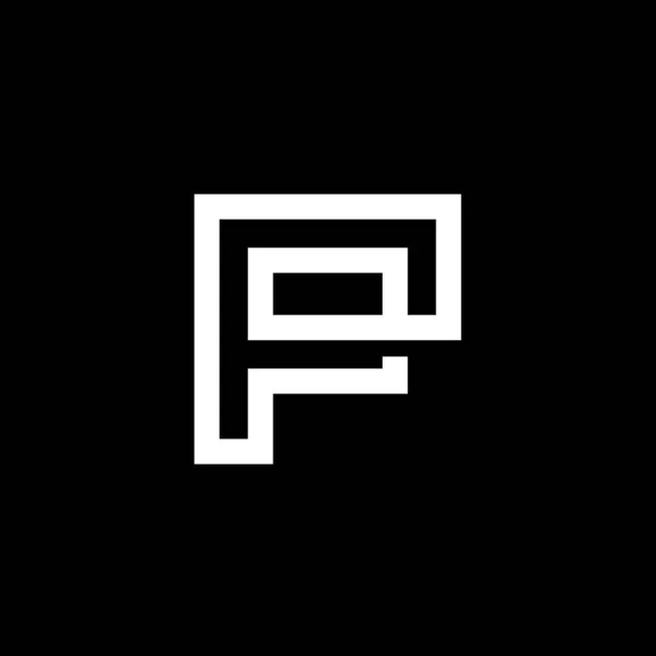 Zarif Modern Siyah Beyaz Harf Temel Simge Logo Tasarımı Vektör — Stok Vektör