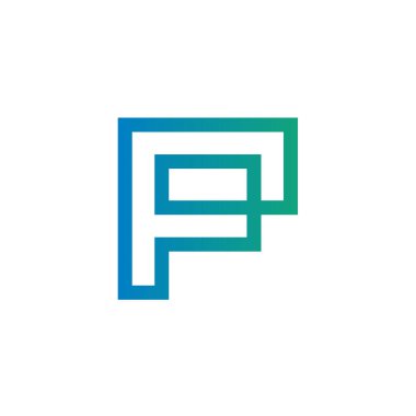 Satır Harfi P Logosu, Vektör İllüstrasyon Tasarımı