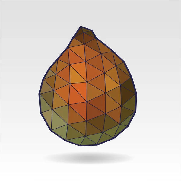 Salak Salacca Zalacca Fruit Baixo Poly Art Ilustração Estilo Triangular — Vetor de Stock