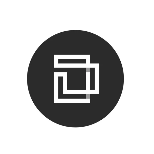 Carta Inicial Logotipo Arte Monograma Minimalista Cor Branca Fundo Círculo — Vetor de Stock
