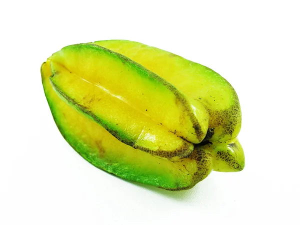 Fruta Natural Fresca Estrela Fundo Branco Fruta Tropical Asiática — Fotografia de Stock