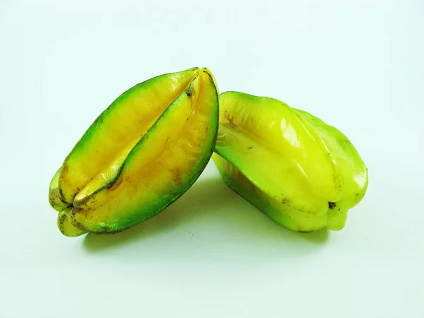 Fresh Juicy Star Fruit White Background — Stock Photo, Image