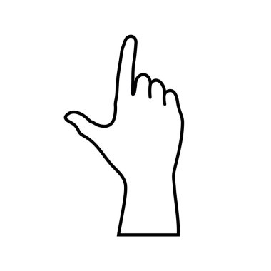 Harf J El İşareti - Vektör İnce Çizgi İllüstrasyonu