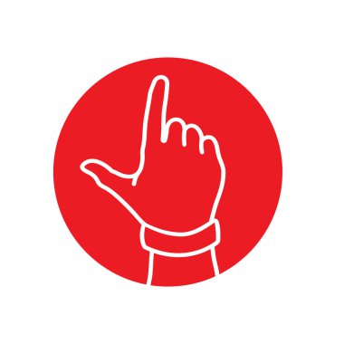 Bir numara ya da J harfi el hareketi, vektör simgesi tasarımı