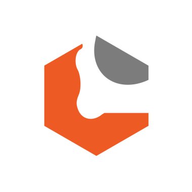 Eşsiz C harfi logosu, ayak ve ayak bileği sağlık konsepti, vektör logosu çizimi tasarımı