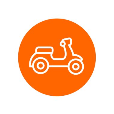 Motosiklet veya scooter ikonu, basit motosiklet logosu, Line sanat tarzı