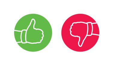 El başparmakları aşağı simge, vektör illüstrasyon tasarımı