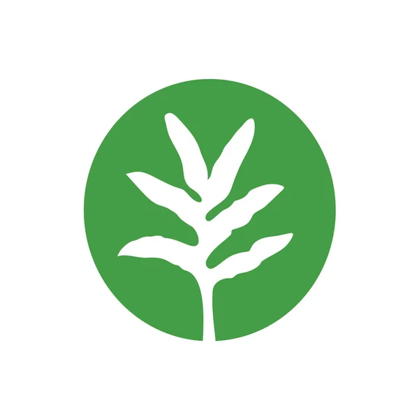 Asian Green Leaf Logo Vector Simple Icon Design — Stock Vector
