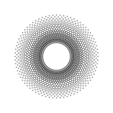 Dekoratif çember çizgisi sanatı, soyut yuvarlak çerçeve şablonu