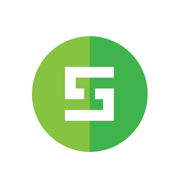 Grüner Buchstabe Icon Design Abstraktes Element Firmenlogo — Stockvektor