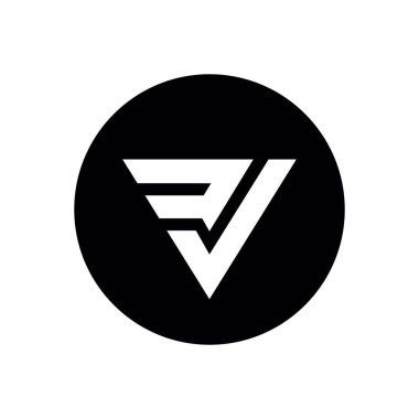 İlk harf DV üçgen logo simgesi, marka için siyah ve beyaz renk tasarımı - Vektör