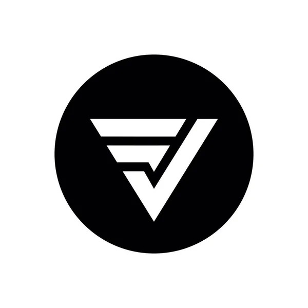 Трикутник Wiith Letter Геометричний Дизайн Піктограм Логотипу Чорно Білий Колір — стоковий вектор