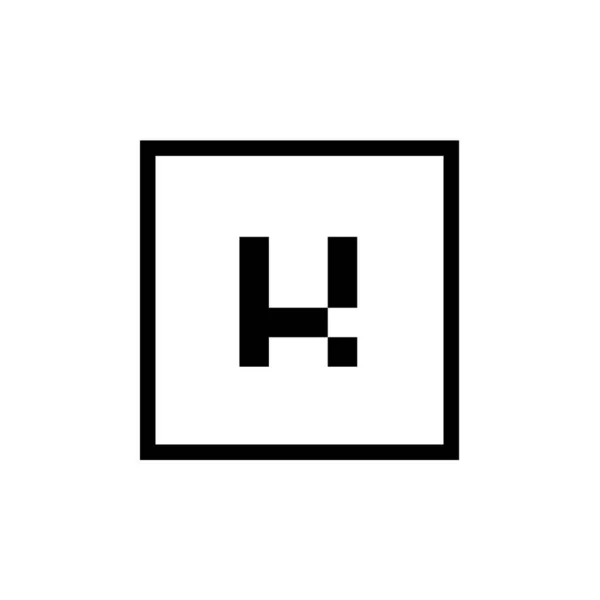 Digital Letter Logo Icon Square Shape Monochrome Color Vector — 스톡 벡터