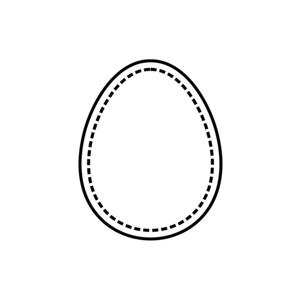 Μαύρο Ραμμένο Αυγό Σχήμα Πλαίσιο Σύνορα Εικονογραφήσεις Γραμμικό Σχέδιο Διάνυσμα — Διανυσματικό Αρχείο