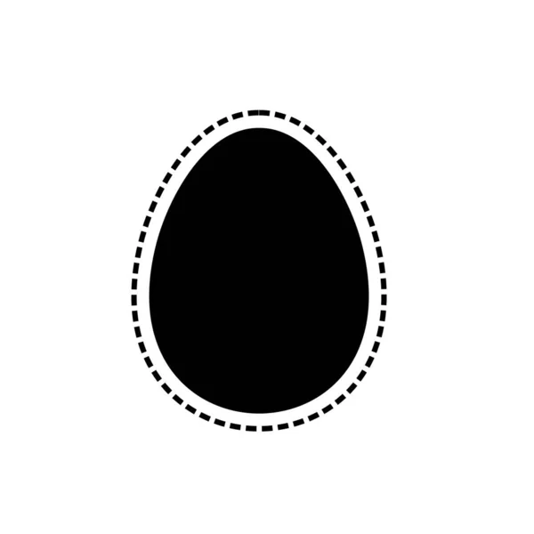 Συρραμμένο Σχήμα Αυγού Μαύρο Χρώμα Περίγραμμα Φόντο Διάνυσμα — Διανυσματικό Αρχείο