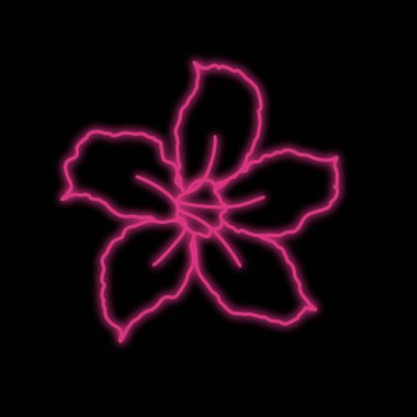 Parlayan Adenyum Çiçek Hattı Sanatı. Bir Satır Sanatı, Pembe Renk Tasarımı, Minimalist Konferans Çizimi 