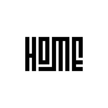 Ev Sözü. Modern Hattat Tarzı. Tişörtler, posterler, davetiyeler, kupalar için modern biçim tipografisi - Vektör