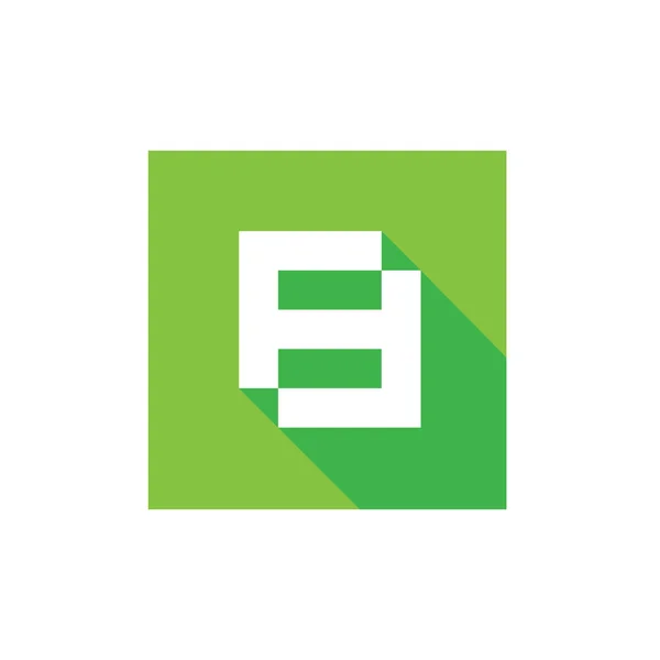 8Icon White Green Square Shape Logo Design Element Digital Technology — 스톡 벡터