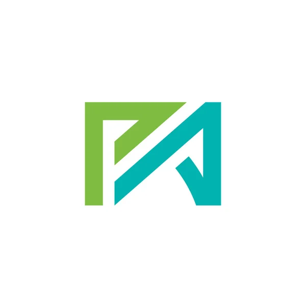 Ursprüngliche Minimalistische Logo Vorlage Grüne Und Blaue Farbe Vektor — Stockvektor