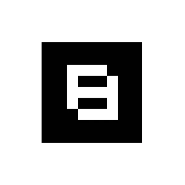 Nummer Auf Schwarzer Quadratischer Form Technologie Logo Design Konzept Netzwerk — Stockvektor