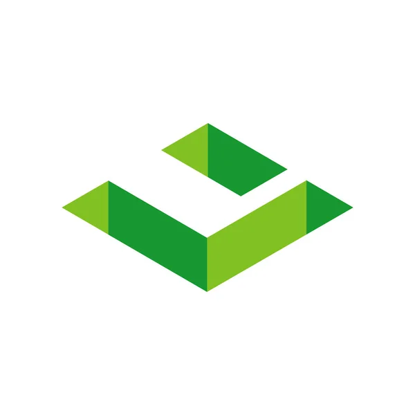 Letra Isométrica Verde Diseño Abstracto Del Logotipo Letra Vector — Archivo Imágenes Vectoriales