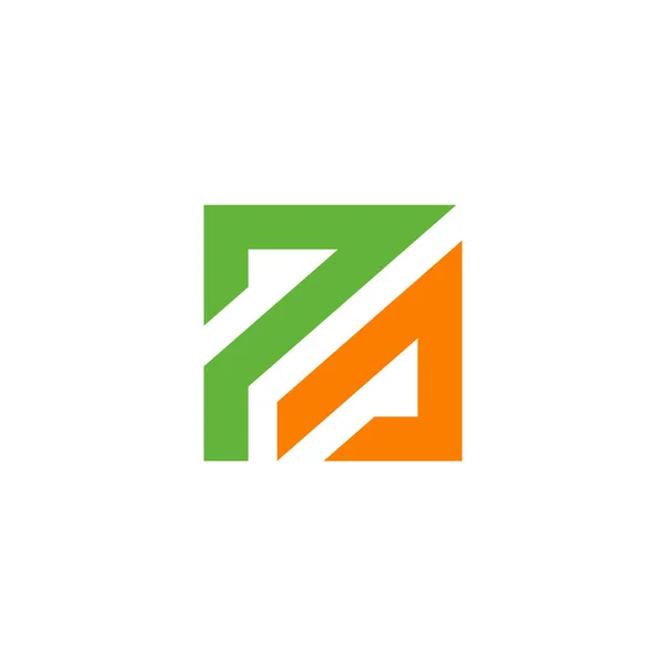 Letter Based Logo Icon Grün Und Orange Farbgestaltung Quadratische Form — Stockvektor