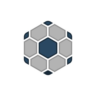 Altıgen Şeklinde Futbol Topu Simgesi Tasarımı - Vektör