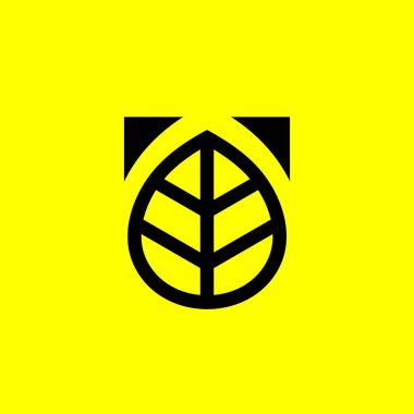 Soyut yaprak logo tasarım şablonu, çizgi çizimi illüstrasyonu - Vektör