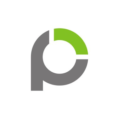 İş için basit p harfi logo tasarım şablonu - Vektör