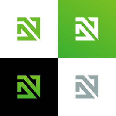 İlk Harf DN veya DV Logo Set, Monogram Logo Şablonu - Vektör