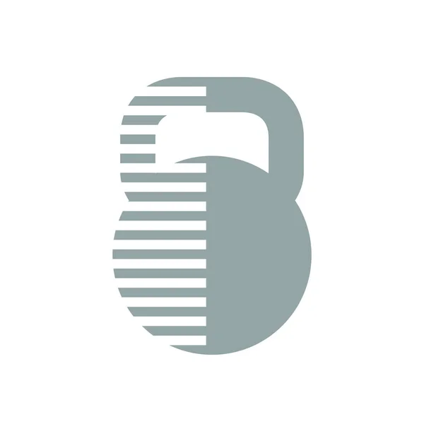 Icône Abstraite Cross Fit Logo Vintage Kettlebells Boutique Ligne Fitness — Image vectorielle