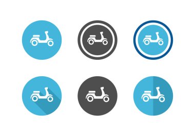 Scooter Circle simgelerinin koleksiyonu. Motosiklet simgesi seti - Vektör