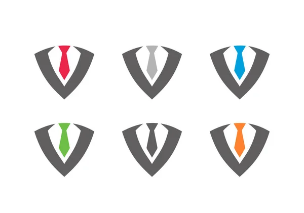Tuxedo Business Suit Logo Template Tie Design Concept Vector — Stock Vector