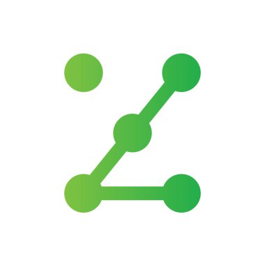 Z harfi teknoloji logosu, soyut nokta bağlantısı konsepti, teknoloji vektörü sembolü