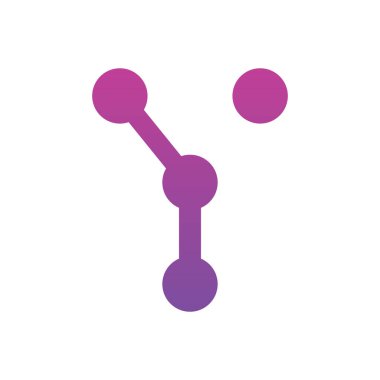 Y harfi logo tasarım şablonu, soyut nokta bağlantısı konsepti, teknik vektör resimleme