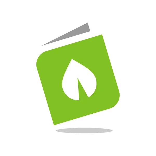 Book Leaf Logo Template Eco Book Symbol Nature Book Vector — Stock Vector