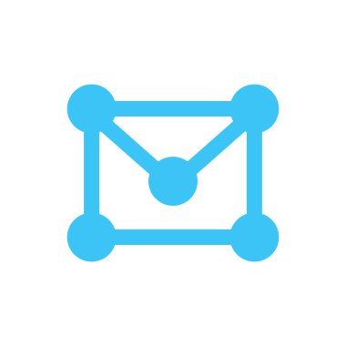 Zarf logo şablonu, dijital teknoloji simgesi tasarımı, posta sembolü