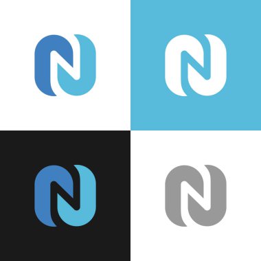 İlk harf N şirket adı logo şablonu - Vektör