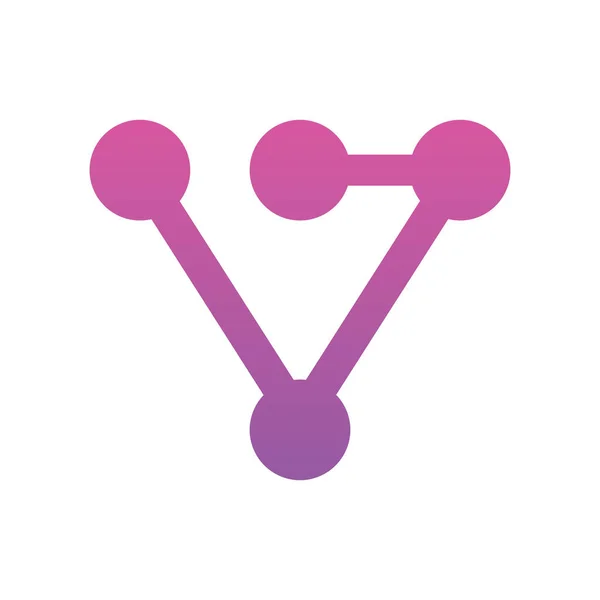 Logotipo Minmalista Letra Concepto Tecnología Digital Símbolo Puntos Conexión Icono — Vector de stock