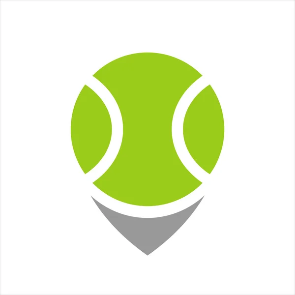 Ubicación Del Pin Pelota Tenis Diseño Ilustración Del Logotipo Del — Vector de stock