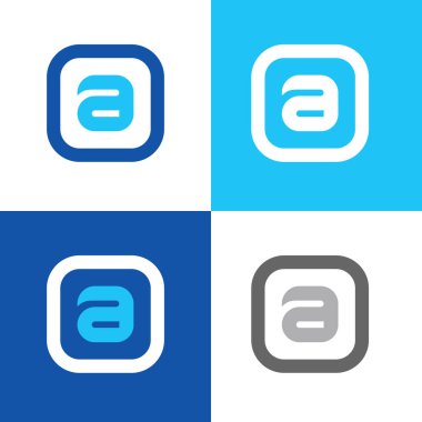 İlk harf bir logo simgesi, iç kare şekli - vektör