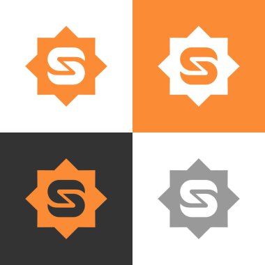 Soyut S harfi şirket logo şablonu, vektör illüstrasyon tasarımı